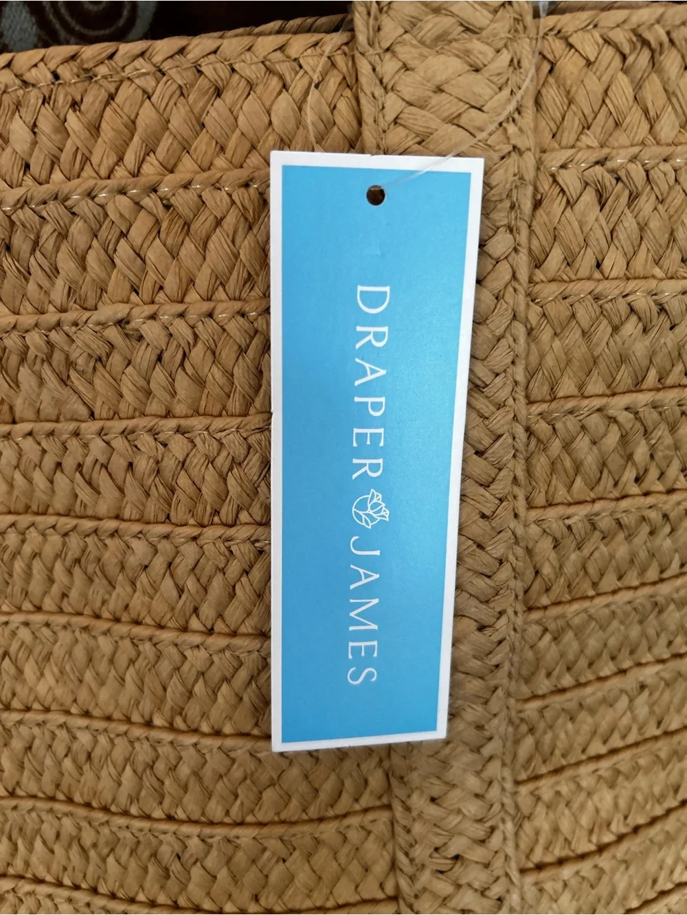 Draper James Everyday Straw Tote Bag Tan Summer Beach NWT